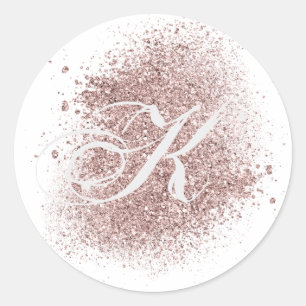 Faux Rose Gold Monogram Sticker
