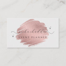 Faux Rose Gold on Soft Grey Chic Brush Stroke