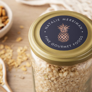 Faux Rose Gold Pineapple Classic Round Sticker