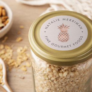 Faux Rose Gold Pineapple Classic Round Sticker