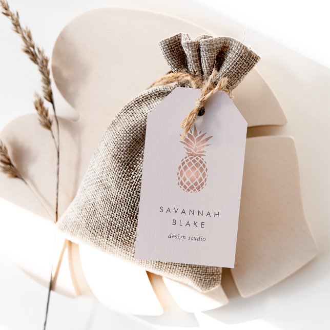 Faux Rose Gold Pineapple Gift Tags (Creator Uploaded)