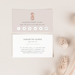 Faux Rose Gold Pineapple Loyalty Cards