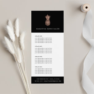 Faux Rose Gold Pineapple Pricing or Services Rack Card