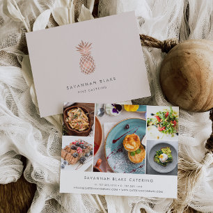 Faux Rose Gold Pineapple Promotional Photo Collage Postcard