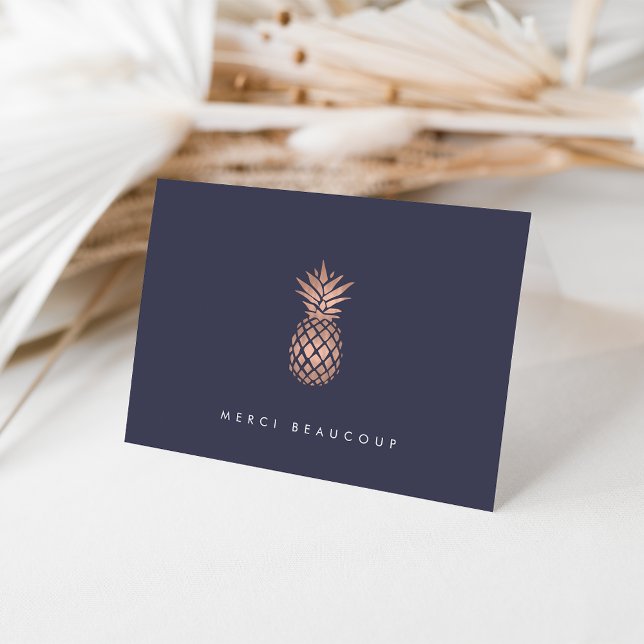Faux Rose Gold Pineapple Thank You Card (Creator Uploaded)