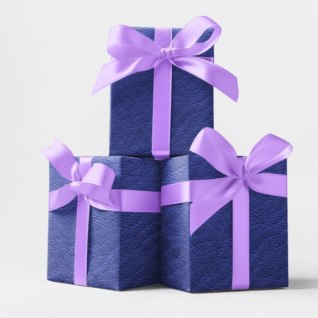 Faux Royal Navy Blue Leather Texture Wrapping Paper Sheet (Faux Royal Navy Blue Leather Texture Wrapping Paper Sheets)