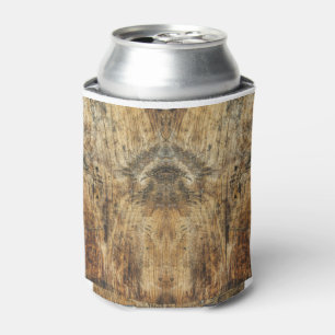 Faux rustic barn wood, oak wood, Weathered wood Can Cooler