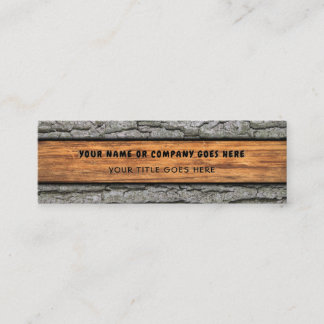 Faux Rustic Dry Wood Grain Tree Bark Mini Business Card