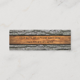 Faux Rustic Dry Wood Grain Tree Bark Mini Business Card