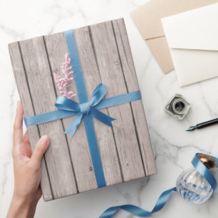 Faux Rustic Wood Brown  Wrapping Paper