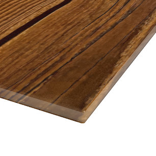 Faux Rustic Wood Glass Cutting Board