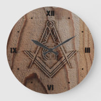 Faux Rustic Wood Masonic Clocks | Freemason Gifts