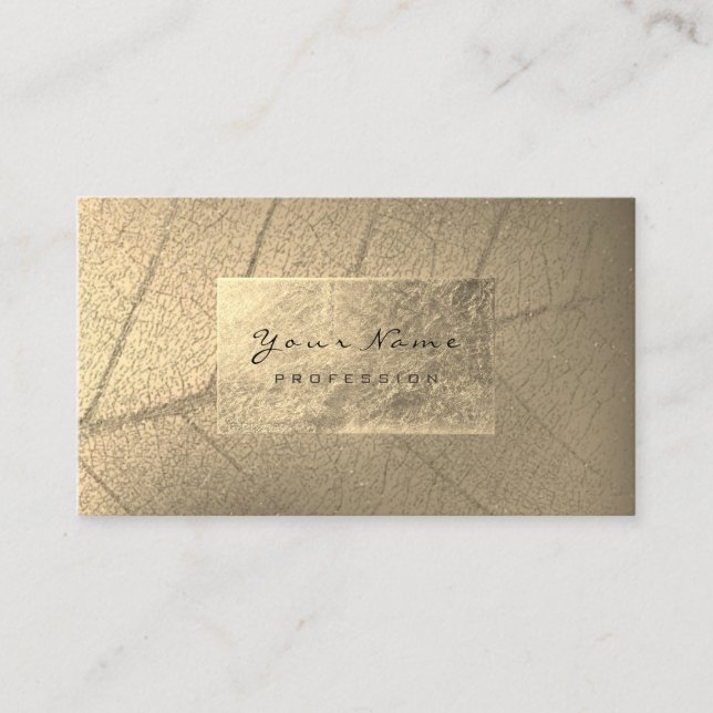 Faux Sepia Gold Foil Botanical Beauty Studio Styli Business Card (Front)