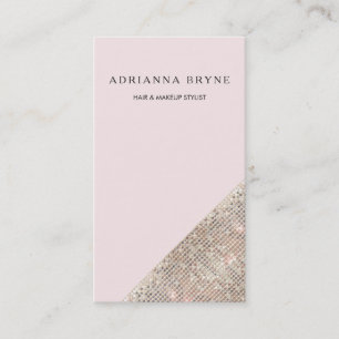 Faux Sequin Blush Pink Fashion & Beauty Stylist Business Card