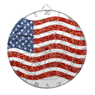 faux sequin print american flag dartboard