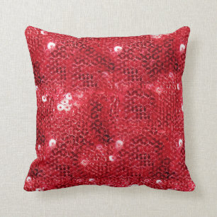 Faux Sequins - Red Sequin Pattern Cushion