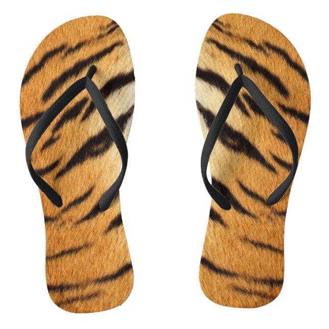 Faux Siberian Tiger Skin Flip Flops (Footbed)
