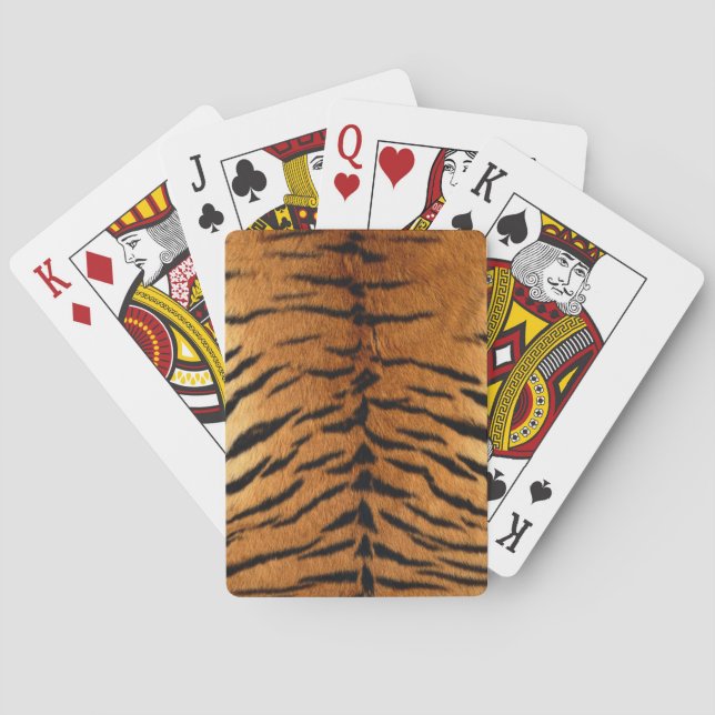 Faux Siberian Tiger Skin Playing Cards (Back)