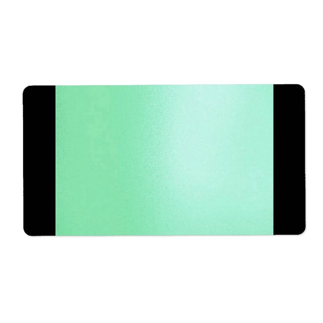 Faux Silk Spearmint/Black Solid Lable (Front)