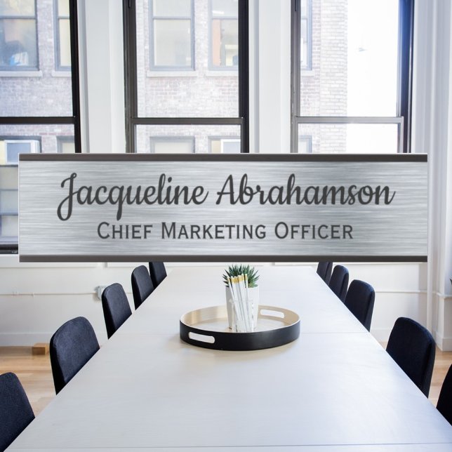 Faux Silver and Black Office Door Sign No Logo (Creator Uploaded)