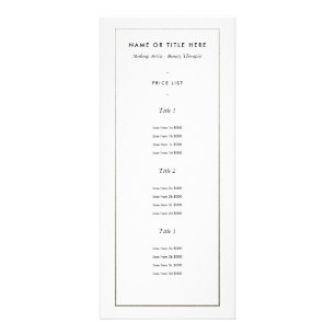 Faux Silver Border on White   Modern Rack Card