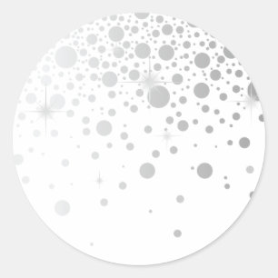 Faux Silver Foil Confetti Dots Elegant Sticker