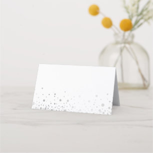Faux Silver Foil Confetti Dots   Modern Place Card