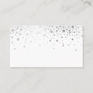 Faux Silver Foil Confetti Dots   Modern Place Card
