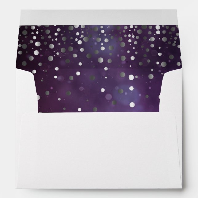 Faux Silver Foil Confetti Elegant Sparkles Envelopes (Back (Bottom))