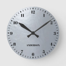 Faux Silver Foil Metallic Grey Black Numbers Name