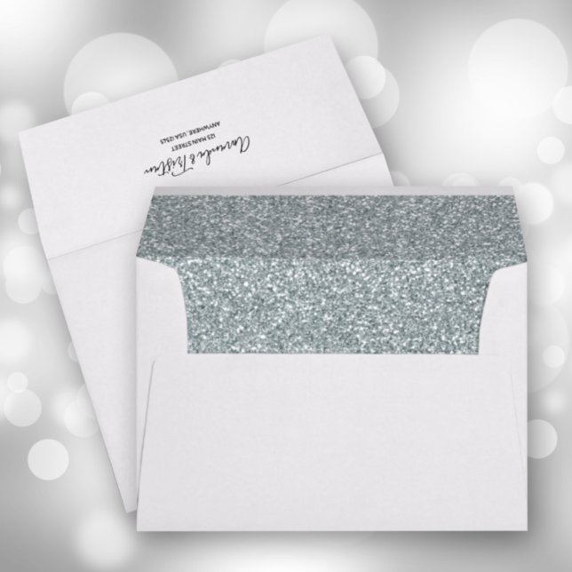 Faux Silver Glitter 5 x 7 Envelope (Creator Uploaded)
