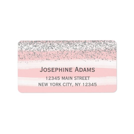 Faux Silver Glitter Address Labels