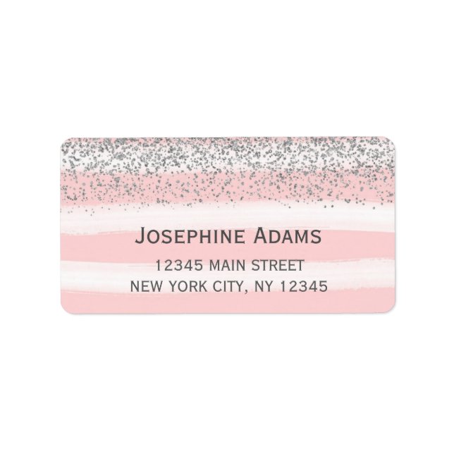 Faux Silver Glitter Address Labels (Front)