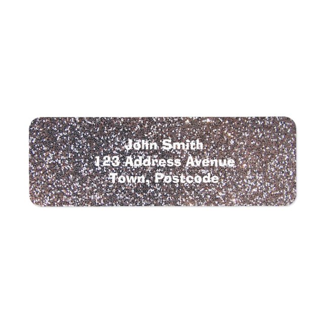Faux Silver glitter graphic Return Address Label (Front)