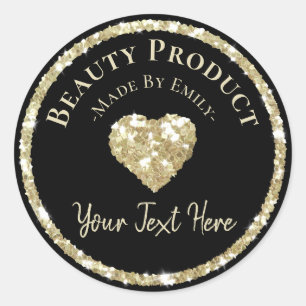 Faux Silver Glitter Label Handmade Beauty Product