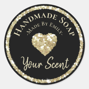 Faux Silver Glitter Label Handmade Soap