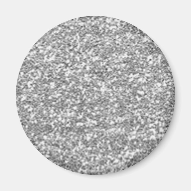 Faux Silver Glitter Magnet (Front)