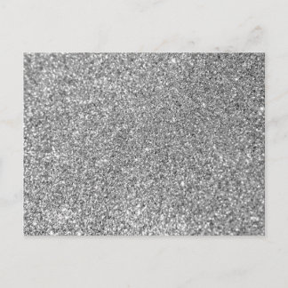 Faux Silver Glitter Photo Postcard