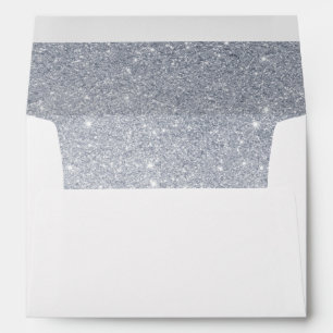 faux silver glitter sparkle look envelope