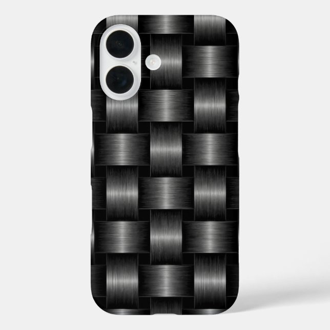 Faux Silver Grey Metal iPhone Case (Back)