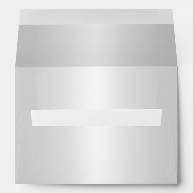 Faux Silver Light Grey White Ombre Envelope (Back (Bottom))