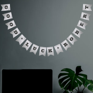 Faux Silver Luxe Corporate Custom Name & Message Bunting
