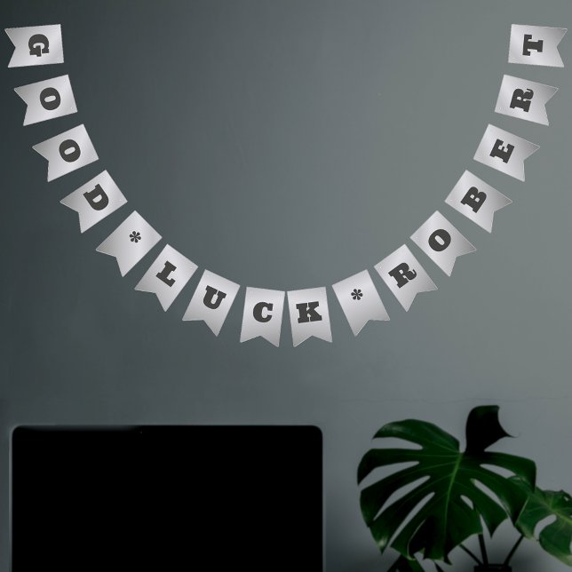 Faux Silver Luxe Corporate Custom Name & Message  Bunting (Creator Uploaded)