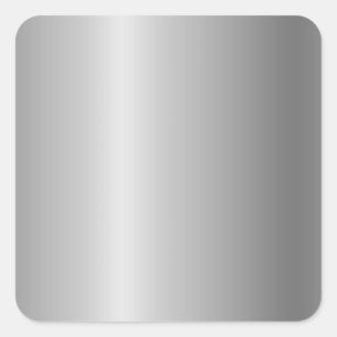 Faux Silver Metal Blank Template, DIY Text & Art Square Sticker