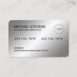 Faux silver metallic credit card looks 