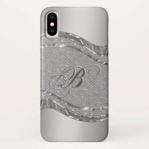 Faux Silver Metallic Look With Diamonds Accents iPhone X Case