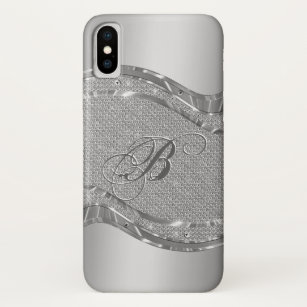 Faux Silver Metallic Look With Diamonds Accents Case-Mate iPhone Case