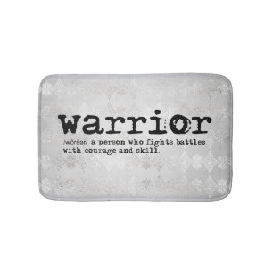 Faux Silver Metallic Warrior Definition Bath Mat