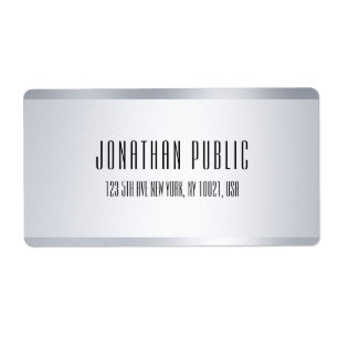 Faux Silver Minimalist Template Shipping Address