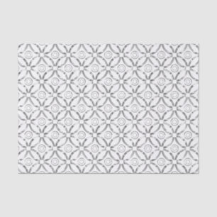Faux Silver Modern Pattern White Background Tissue Paper